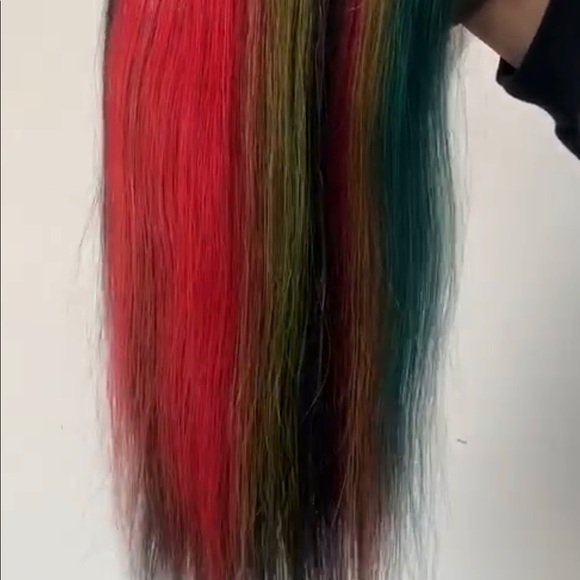 Black human hair wig with highlights - Picture 4 of 4